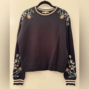 Maje Black Embellished Long Sleeve Hoodie